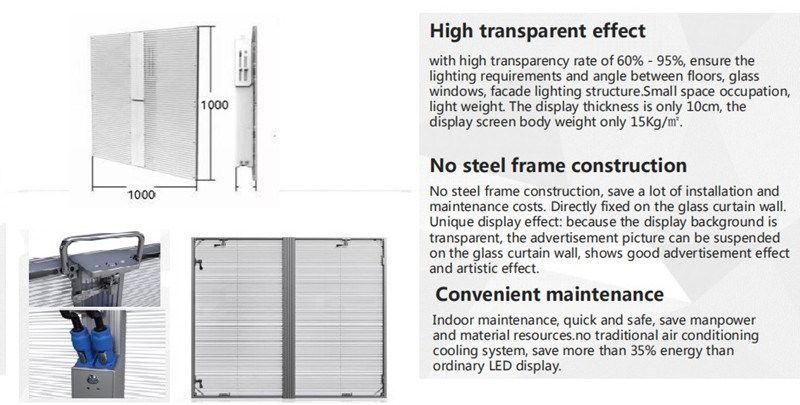 Transparent LED Screen Glass LED Smart Screen P3.91 Screen