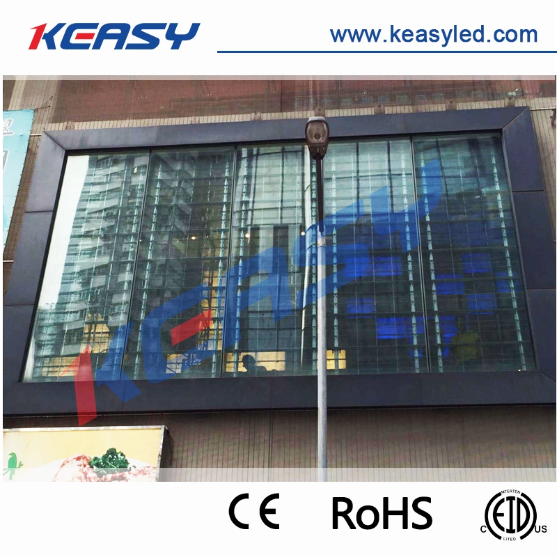 IP 65 Waterproof Keasy Transparent Glass Wall Advertising LED Screen