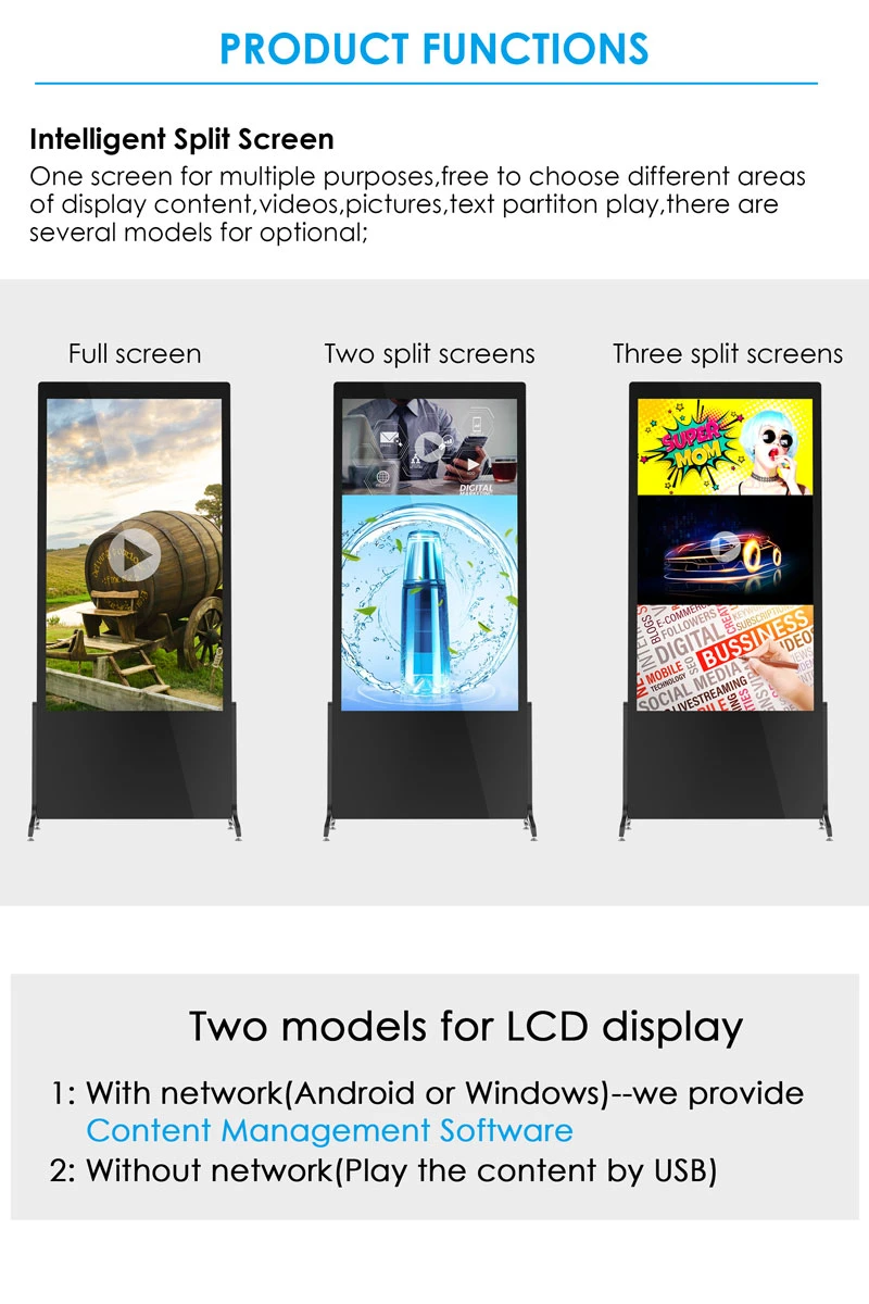 43inch Android Floor Stand LCD Touch Screen Advertising Digital Display Player for Advertising