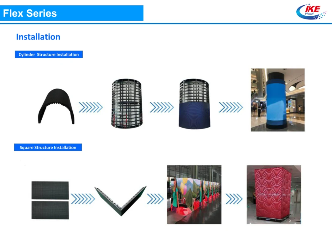 Soft LED Display Panel with Flexible Curved Cylinder for Stage LED Screen for Bars