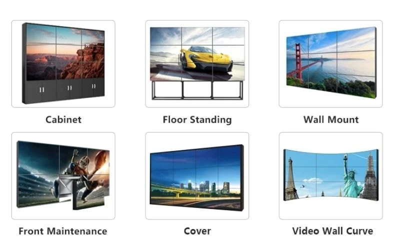 Direct Factory 2X2 2X3 4X2 Advertisement Multi LCD Video Wall Display Screens Vertical Monitor 49 Inch Video Wall