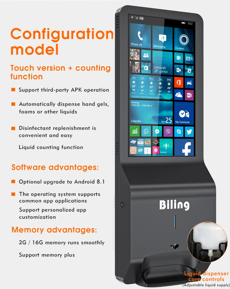 LCD Sanitizing Billboards Automatic Induction Hand Sanitizer Digital Signage