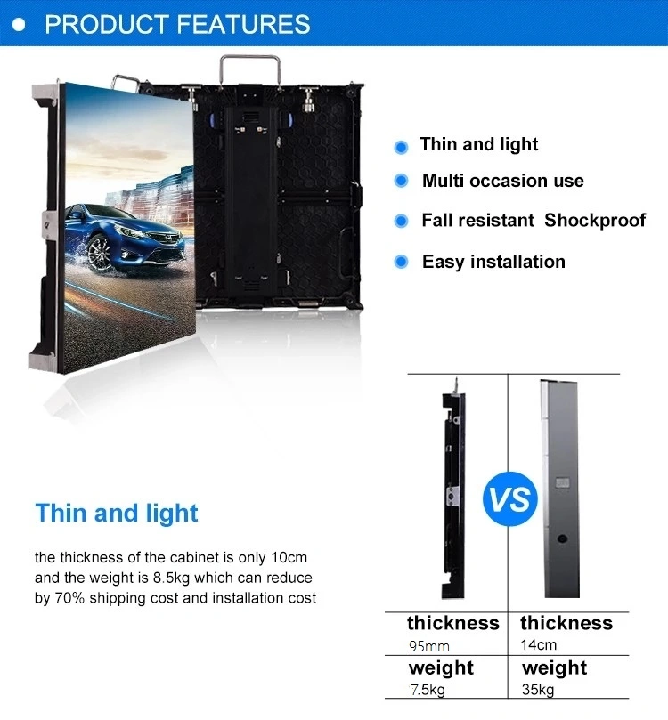 P2.976 Indoor Rental Die Casting Aluminum LED Screen High Brightness LED Video Wall Display