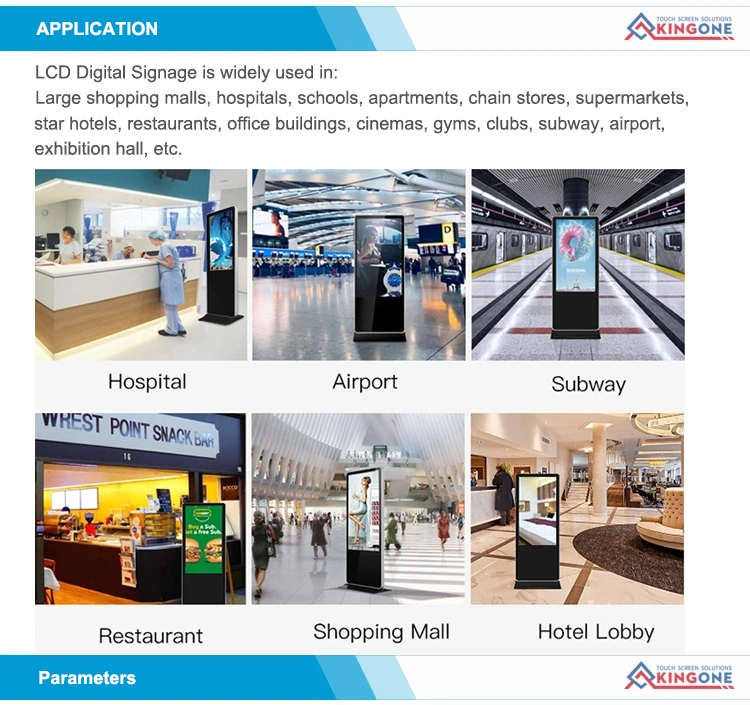 Floor Stand Digital Signage Player Big LED Screen Vertical LCD Advertising TV for Shopping Mall