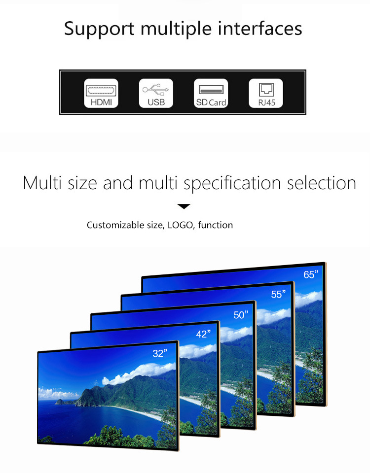 43inch Wall Mount IR Android System Video Signage TFT Kiosk Digital Display Monitor Touch Screens