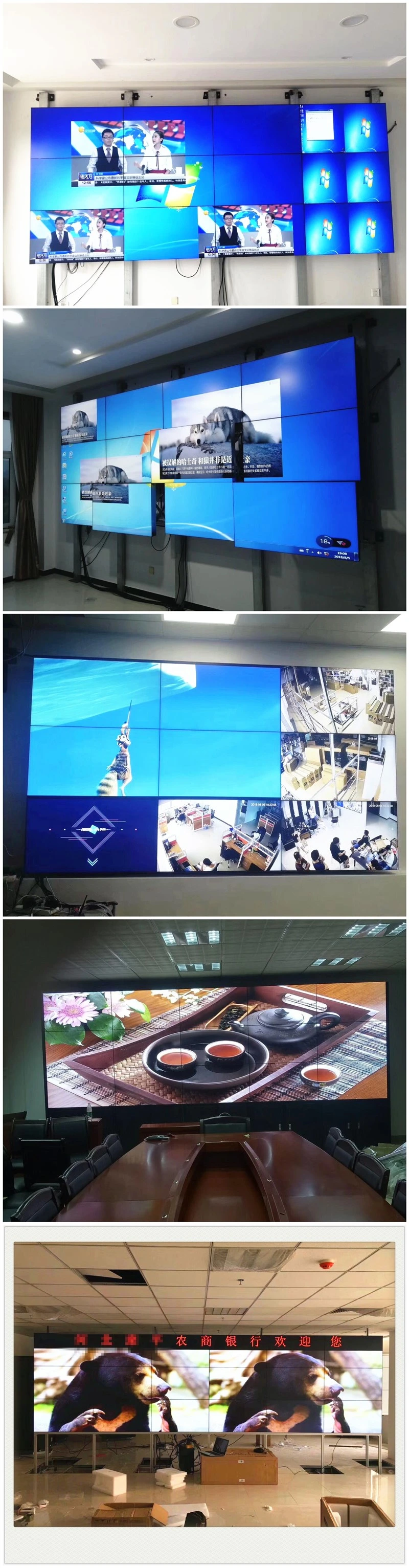 Wall-Mounted LED 49inch 700CD/M2 1.8mm Digital Signage Display Wall Screen with Software