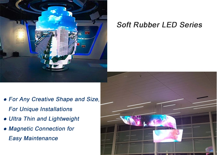 Light Weight P2.5 Soft Flexible LED Display for Archiving Irregular Shape Screens