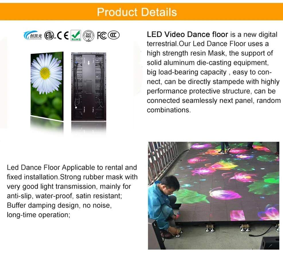 Indoor Rental P3.91 Dance Floor LED Display Screen for Wedding