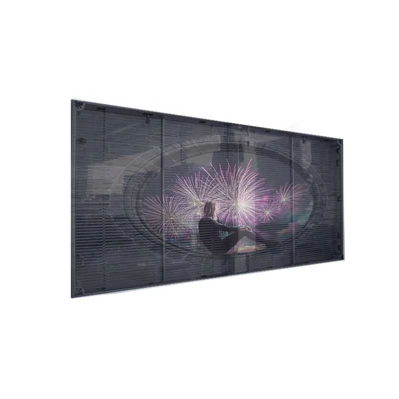 P3.91 P7.81 SMD Full Color Indoor Curtain LED Panel Transparent Glass LED Display Screen