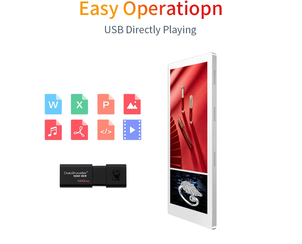 LCD Video Wall Mounted Touch-Screen Advertising Display with WiFi Tablet for LCD Displays Custom Kiosk