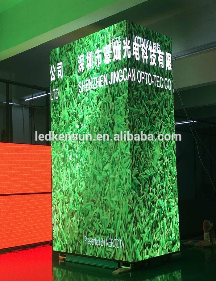 P2.5 Indoor Four Sided 90 Degree LED Billboard Advertising Display