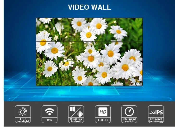 E-Fluence 49 Inch Video Wall Advertisement Multi LCD Video Wall Display Screens Vertical Monitor