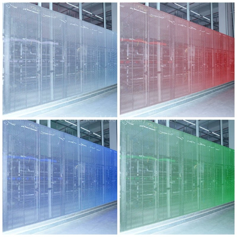 Full Color Video Display Indoor Glass Wall Transparent LED Curtain Screens