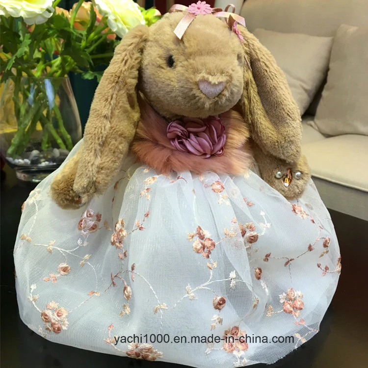 New Styles Soft Animal Plush Wedding Rabbit Toy with Dress