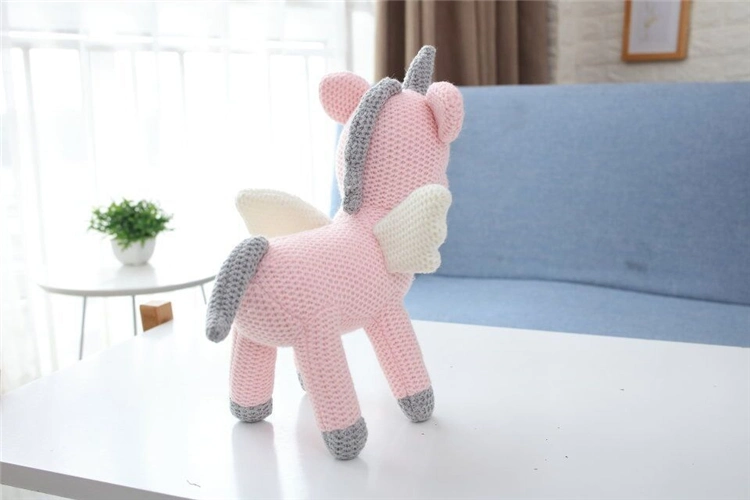 Knitted Baby Elephant Unicorn Rabbit Doll Children Plush Toys