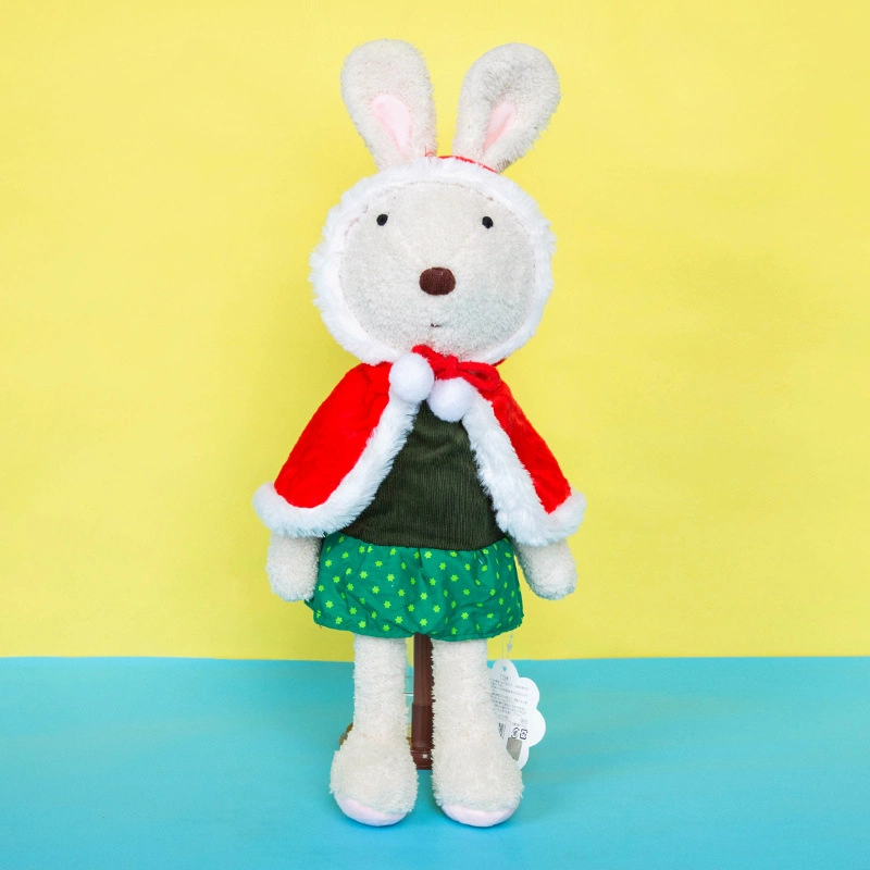 Cute Cartoon Rabbit Wearing a Christmas Clothes Rabbit Wearing a Christmas Skirt Creative Cute Plush Toy