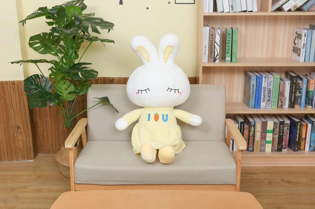 Adorable Design Soft Stuffed Rabbit Wearing Skirt Plush Rabbit with Cute Face