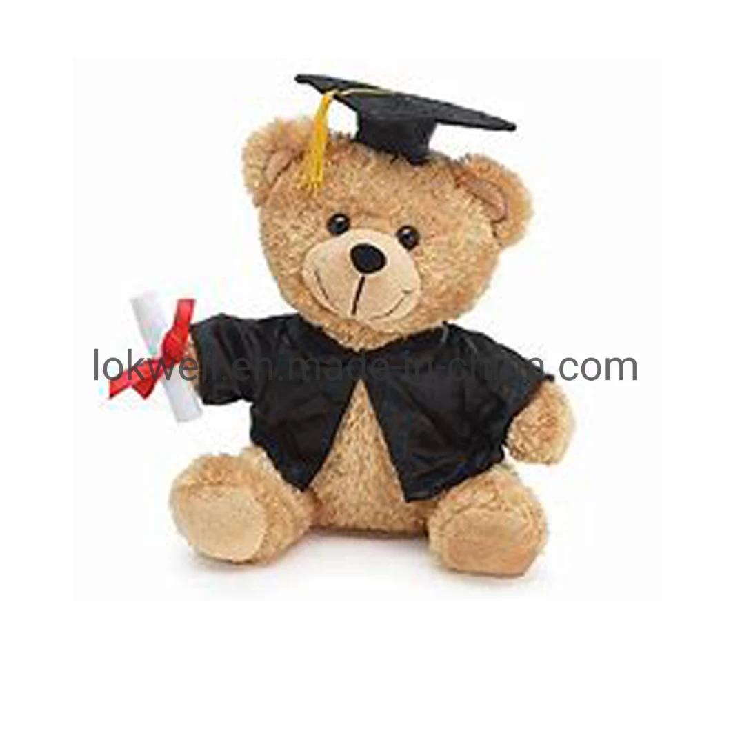 Custom Made Plush Brown Graduation Teddy Bear with Trencher Cap