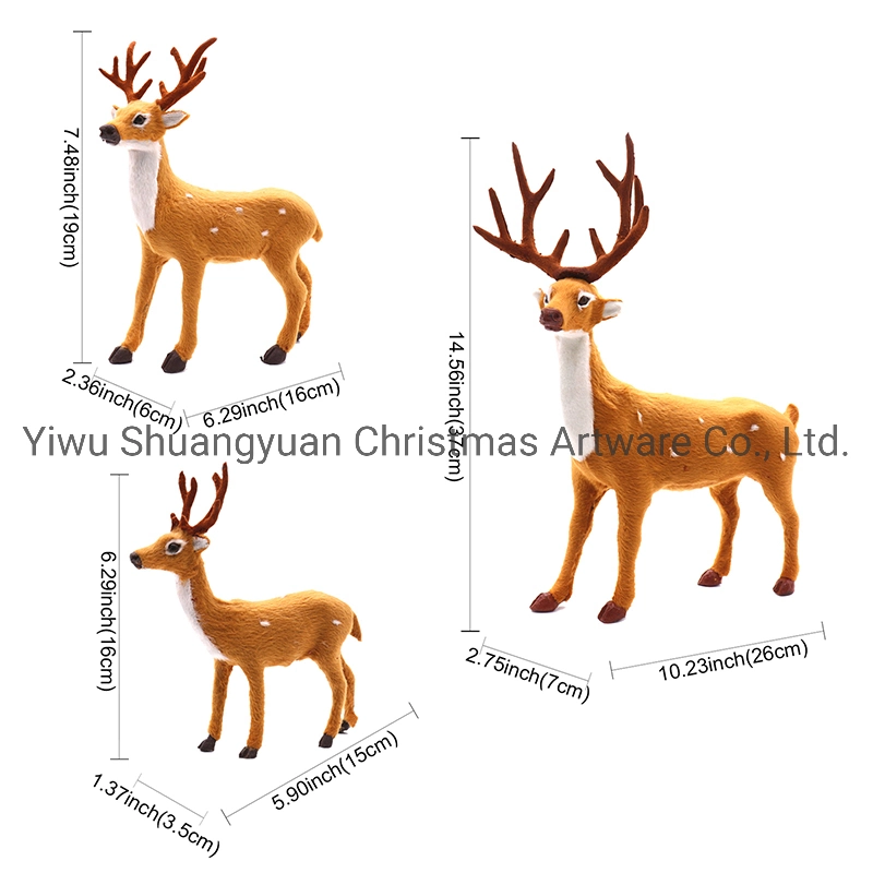 Real Looking Deer Hanging Toy Miniature Arts Fur Reindeer Animals