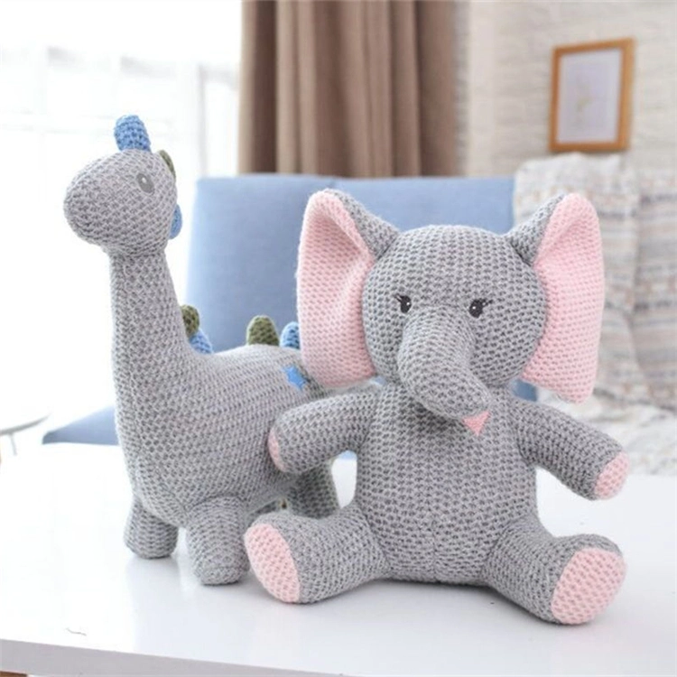 Knitted Baby Elephant Unicorn Rabbit Doll Children Plush Toys