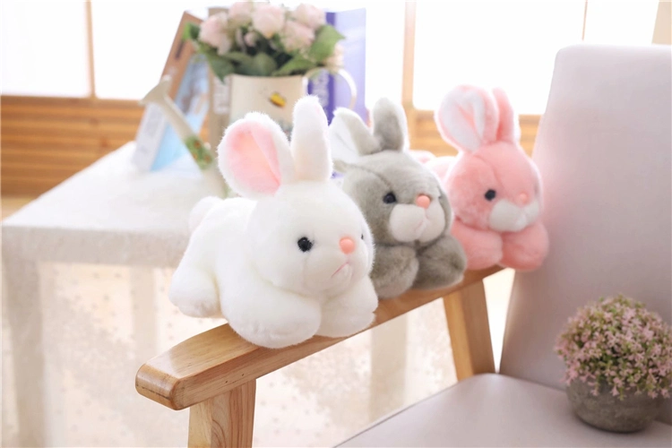 Cute Simulation Lying Rabbit Little White Rabbit Doll Plush Toy