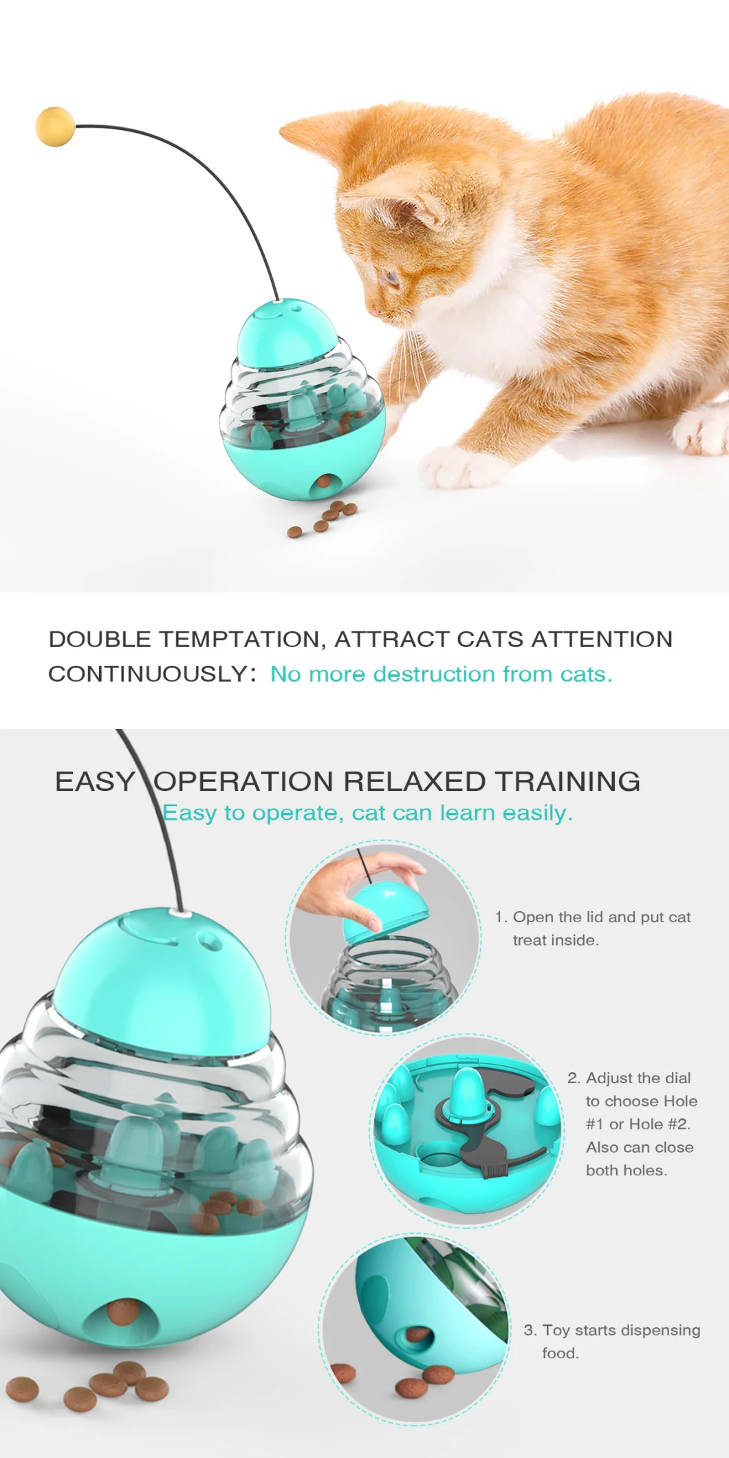 Friendly Funny Cat Toys Turntable Balls Rolling Interactive Pet Cat Toy