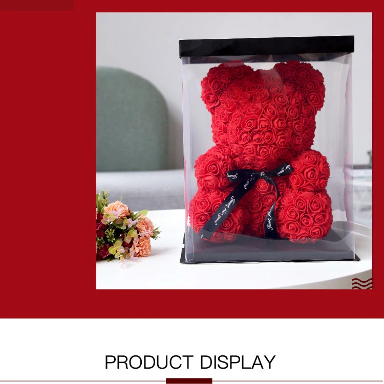 40cm Lovely Rose Teddy Flower Bear Handmade Bear of Roses with Birthday Loving Gift