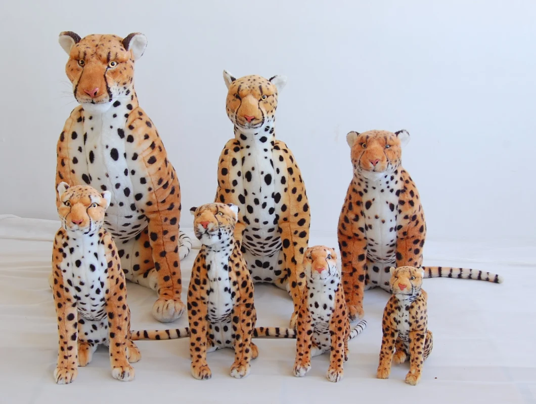 40cm Sitting Cheetah Simulation Soft Animals Realistic Plush Children Toy