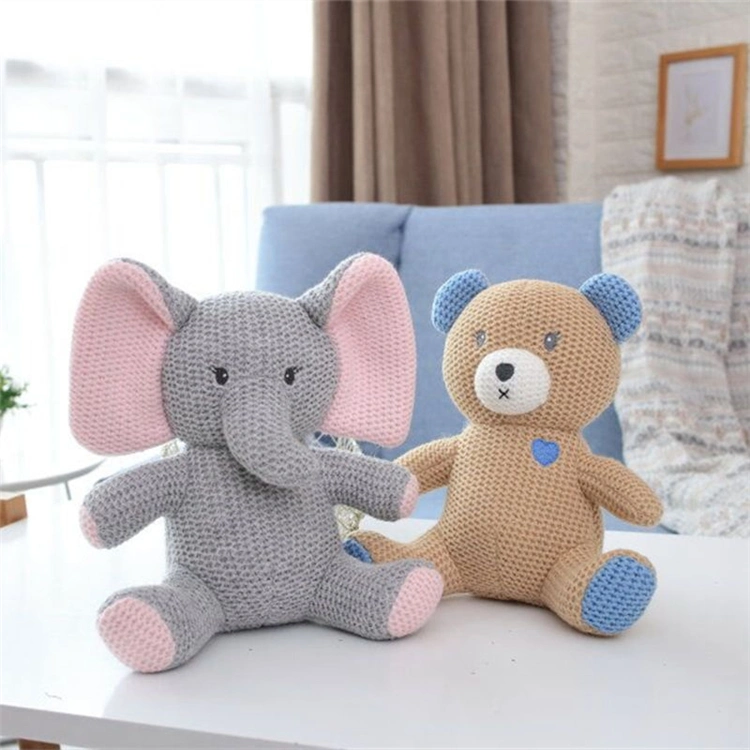 Knitted Baby Elephant Unicorn Rabbit Doll Children Plush Toys