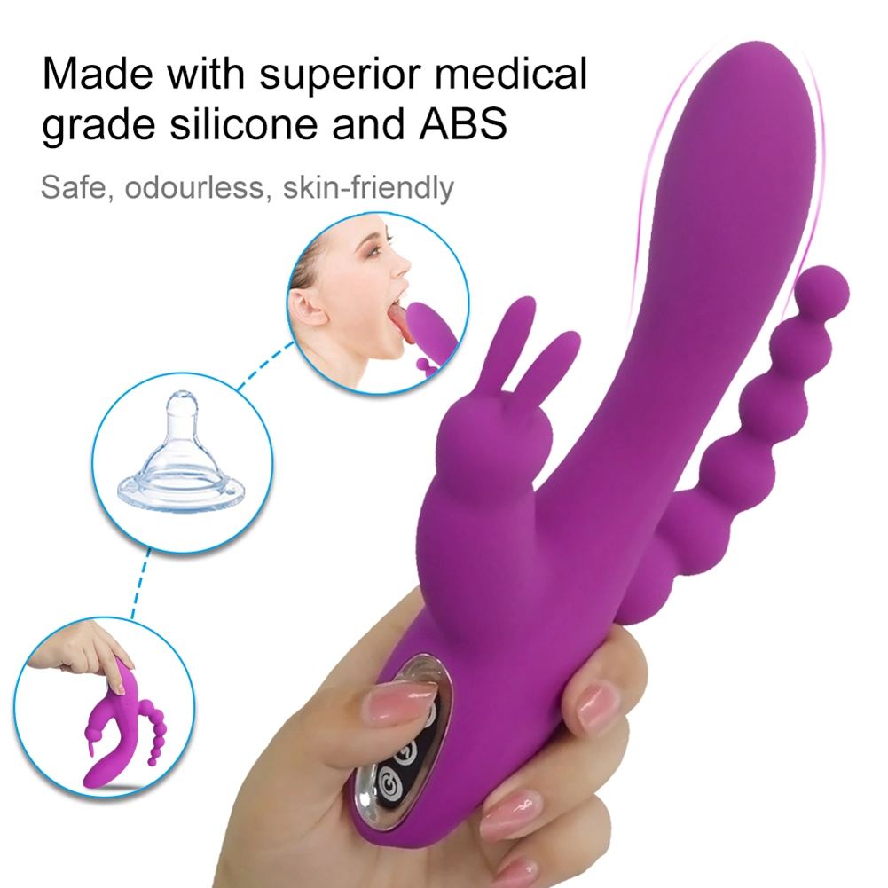 3 in 1 G Spotter Rabbit Anal Dildo Sex Toys for Woman G-Spot Rabbit Vibrator