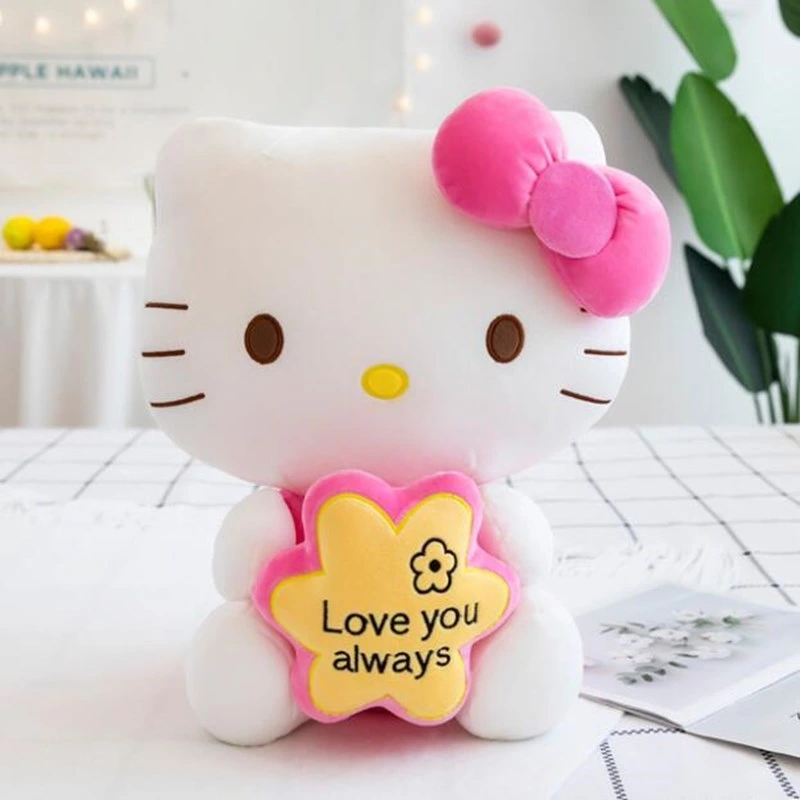 Japan Sanrio Cartoon Cute Soft Hello Kitty Cat Plush Toy for Valentine Gifts