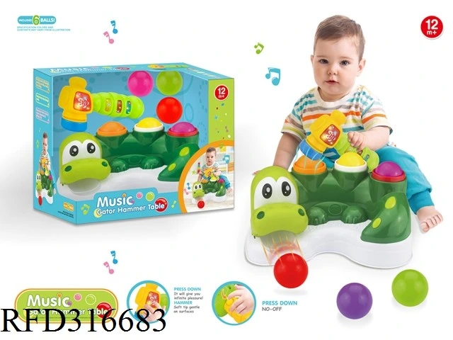 Cute Crocodile Toddler Play Plastic Music Baby Hammer Game Toy