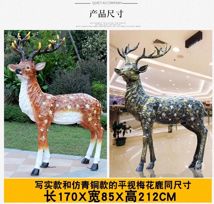 Outdoor Garden Sculpture Resin Customized Famous Animal Sculptures Model Life Size Figurine Resin Fawn Garden Animal