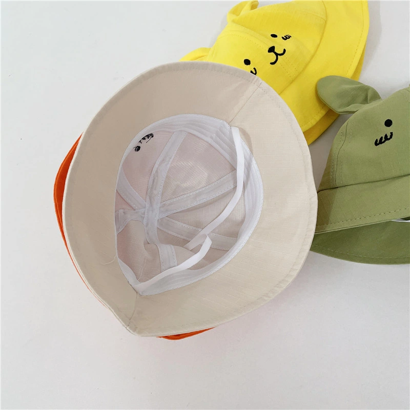 Baby Spring Hat Cute Baby Cartoon Cute Rabbit Solid Color Bucket Hat