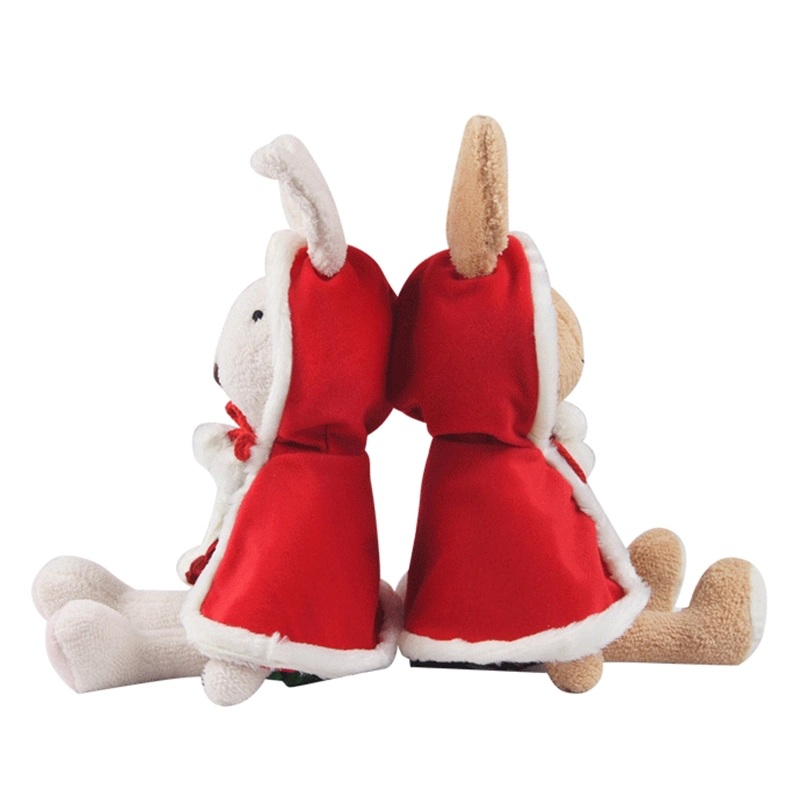 Cute Cartoon Rabbit Wearing a Christmas Clothes Rabbit Wearing a Christmas Skirt Creative Cute Plush Toy