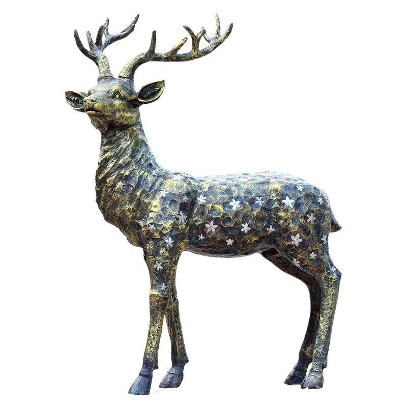 Outdoor Garden Sculpture Resin Customized Famous Animal Sculptures Model Life Size Figurine Resin Fawn Garden Animal