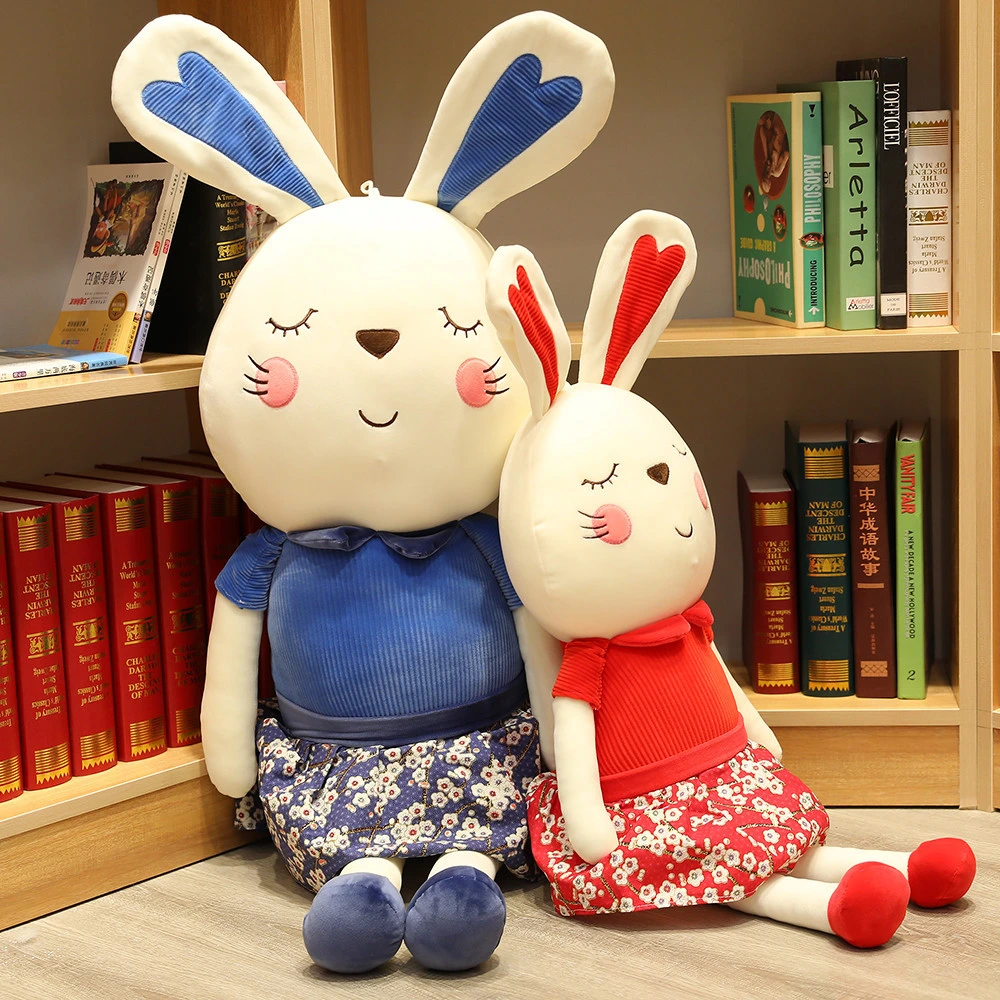 New Design Sitting Cute Rabbit with Skirt Plush Closing Eyes Rabbit Toy for Kids