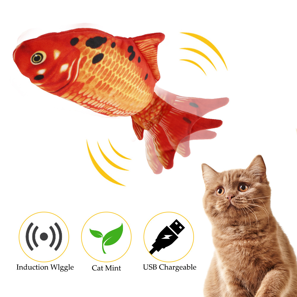 Cat Toy Simulation Creative 3D Fish Shape Cat Toy USB Electric Cat Toy