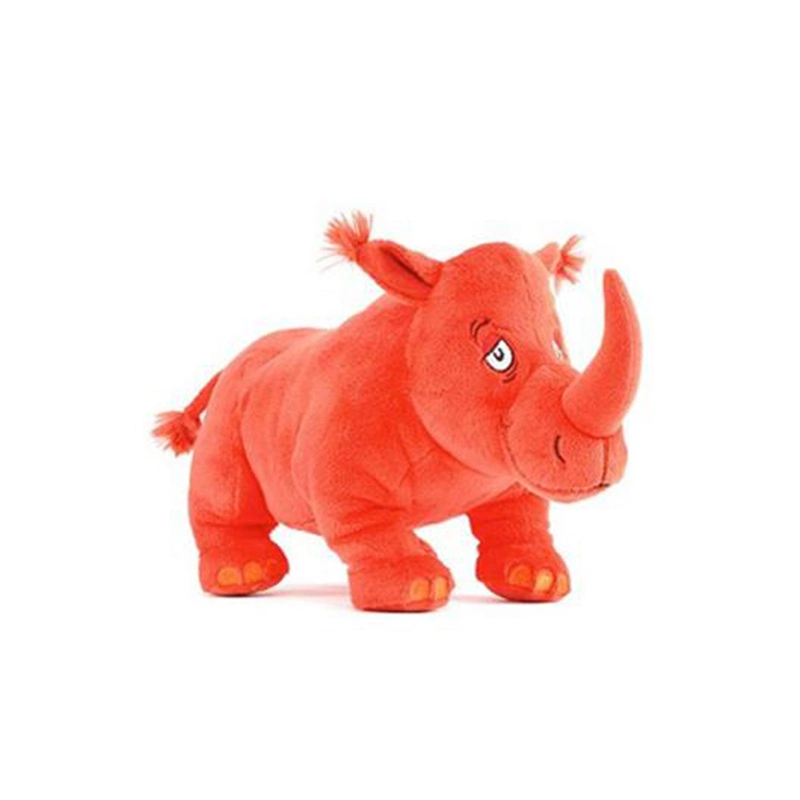 China Lifelike Red Rhino Stuffed Animal Plush Toy Gifts for Kids Plush Rhinoceros Toy