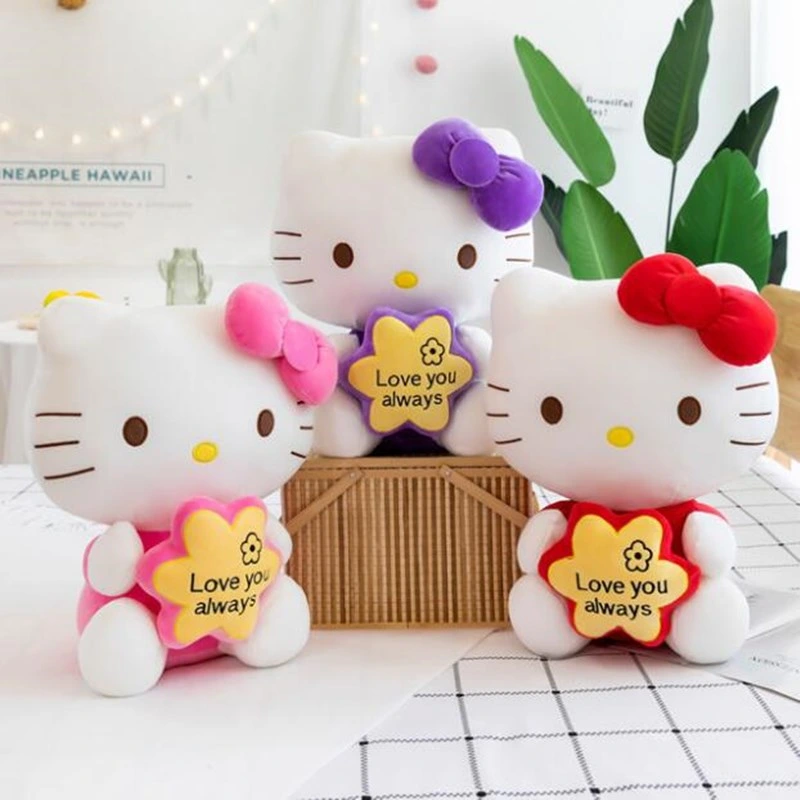 Japan Sanrio Cartoon Cute Soft Hello Kitty Cat Plush Toy for Valentine Gifts