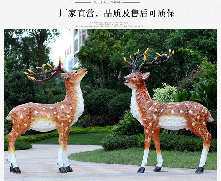 Outdoor Garden Sculpture Resin Customized Famous Animal Sculptures Model Life Size Figurine Resin Fawn Garden Animal