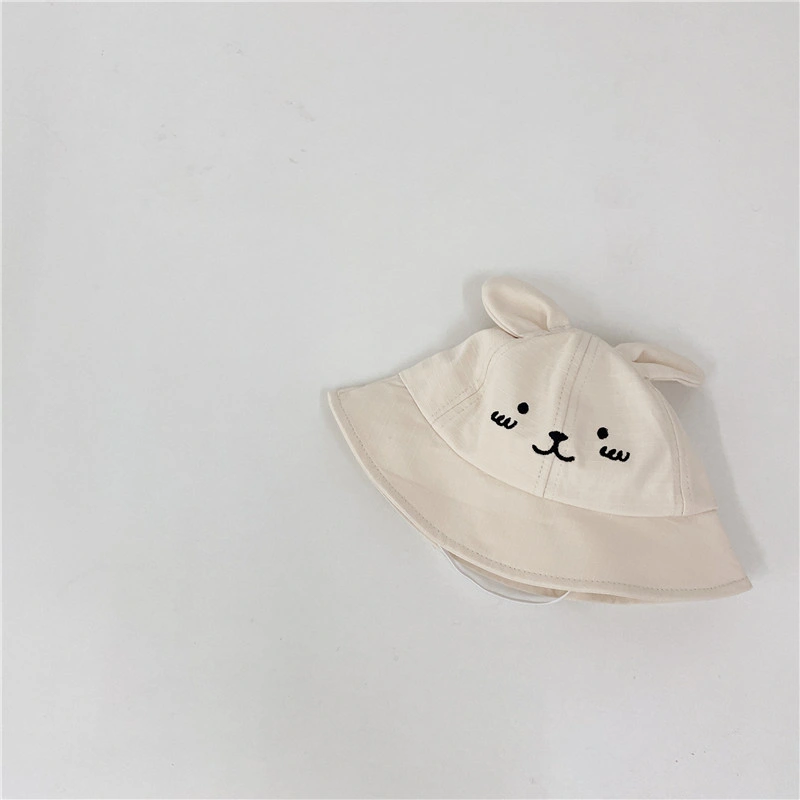 Baby Spring Hat Cute Baby Cartoon Cute Rabbit Solid Color Bucket Hat