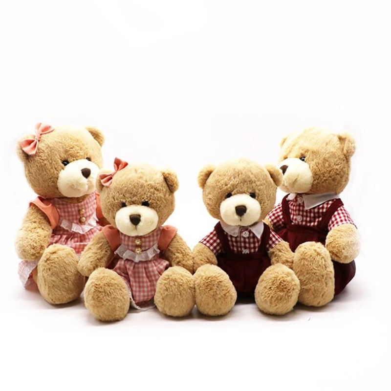 Customized Design Cartoon Cute Colorful Stuffed Brown Plush Teddy Bear Toy