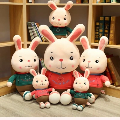 35-65cm Soft Stuffed Plush Baby Toy Cartoon Cute Rabbit with Clothes