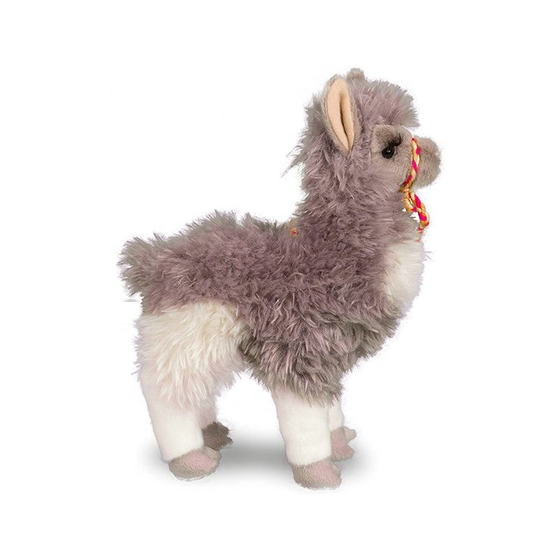 Factory Custom Super Soft and Kawaii Featuring Grey and White Fur of Creative Sheep Llama Alpaca Plush Toys