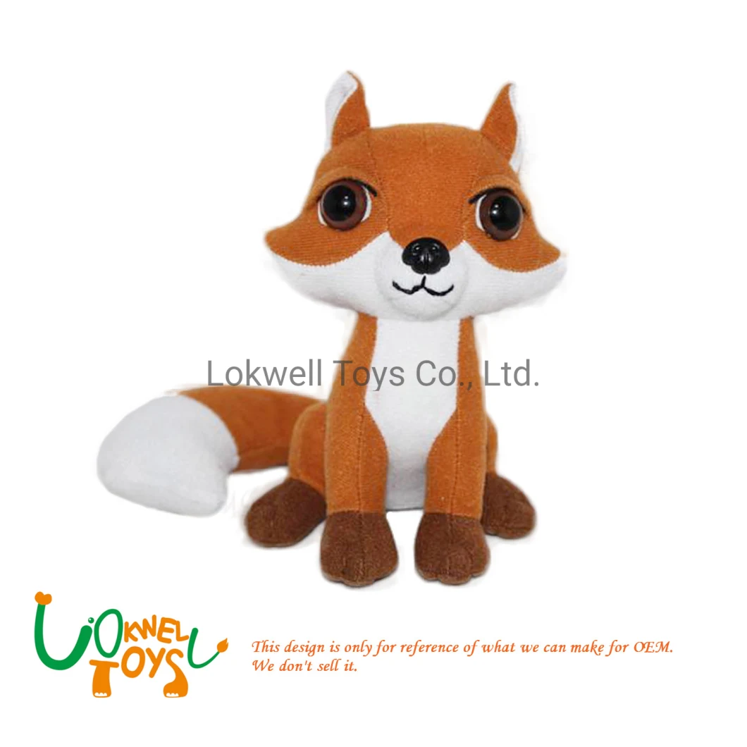 Sitting Animal Plush Stuffed Toys Soft Fox Doll Eductaion Toy