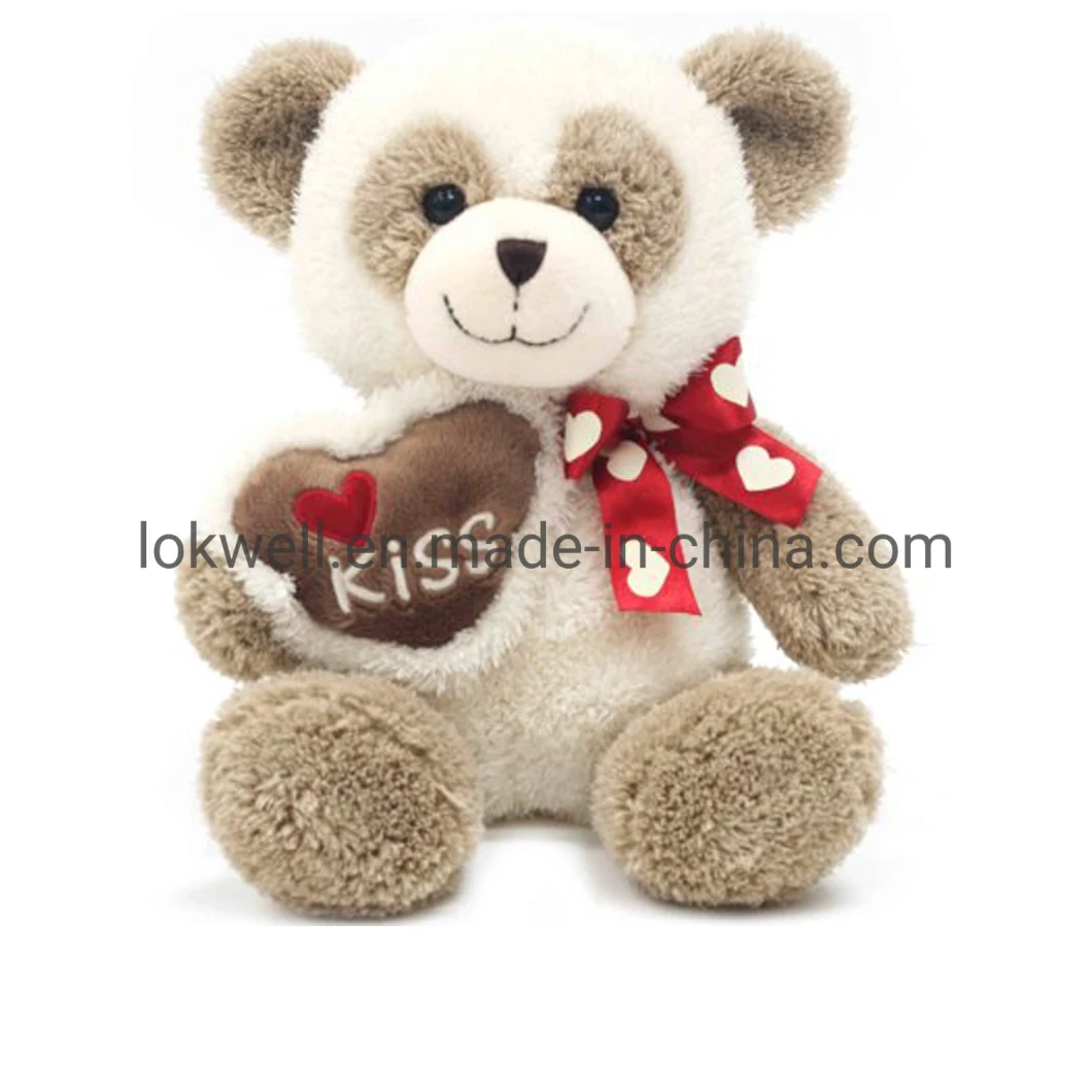 White Teddy Bear with Red Heart Valentine's Gift Plush Stuffed Animals