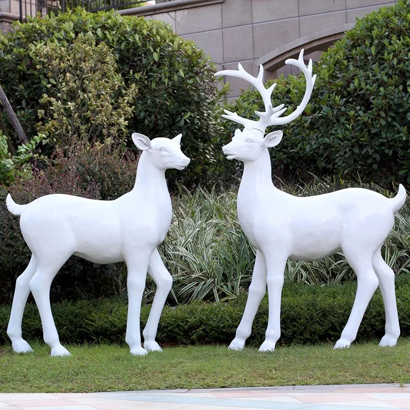 Outdoor Garden Sculpture Resin Customized Famous Animal Sculptures Model Life Size Figurine Resin Fawn Garden Animal