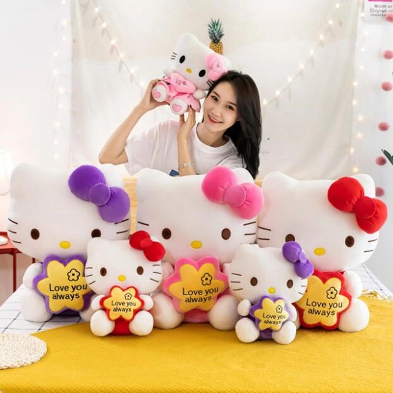 New High Quality Plush Kawaii Hello Kitty Toy Stuffed Soft Toys for Valentine Gifts