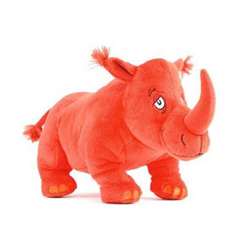 China Lifelike Red Rhino Stuffed Animal Plush Toy Gifts for Kids Plush Rhinoceros Toy